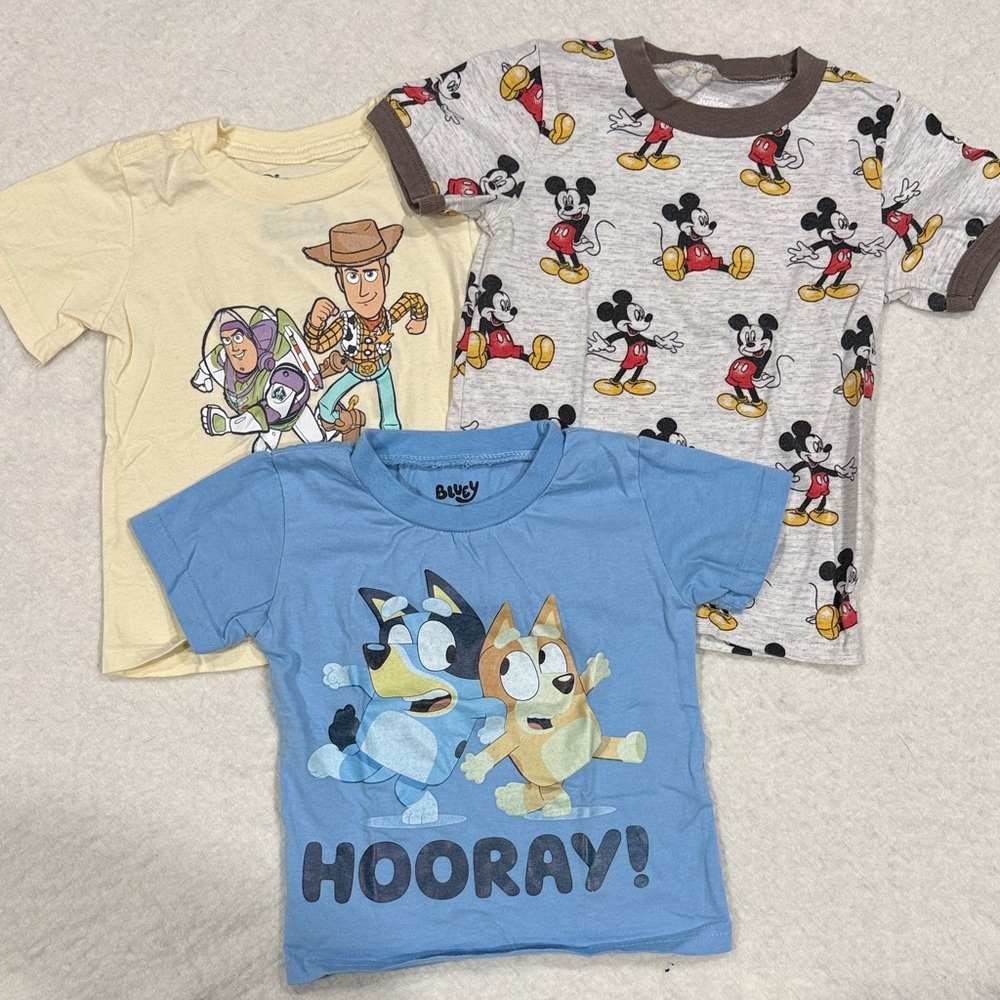 Blue 'Hooray!' Kids Tee - Characters and Disney Bundle 2T